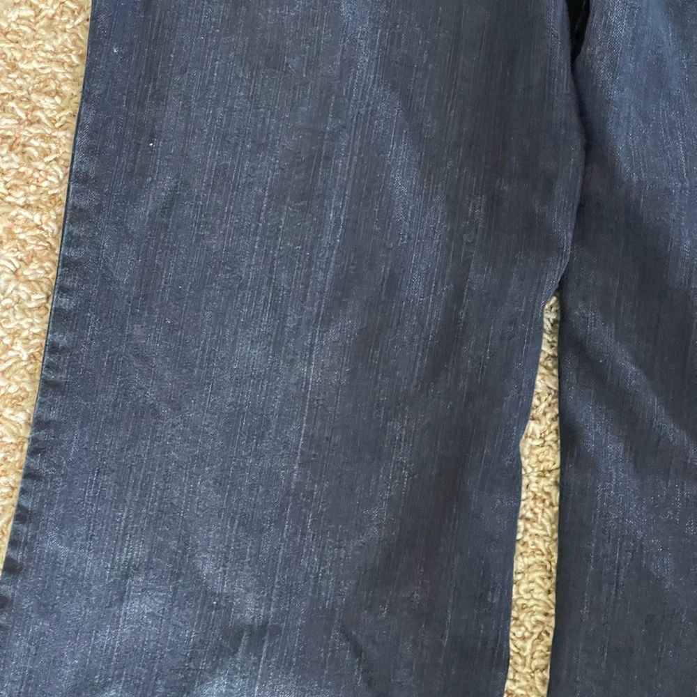 Chico's Platinum Dark Denim Dressy Bootcut Flare Jeans Size (12) 2 - Picture 9 of 9